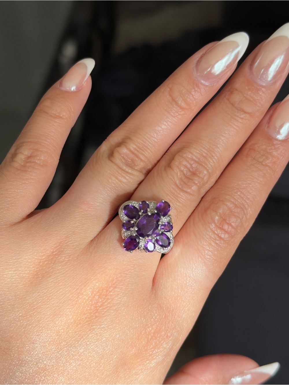 Sterling silver 925 amethyst stone ring size 7